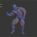 Muscular Man Posing to Flex Well Defined Strong Fit Body Muscles
