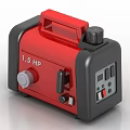 Red 1.5 HP Industrial Equipment with Handle Control Panel and Knobs for Portable Use 3d model
