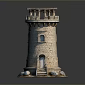 Scenic Stone Tower Landscape With Stone Steps Top Platform And Base Stones 3d model