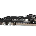 Ancient Chinese Architecture Design With Traditional Roofs And Courtyard Layout 3d model