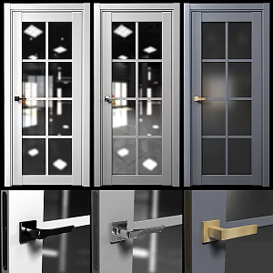 Simple bathroom door simple door single door room door entrance door glass door 3d model