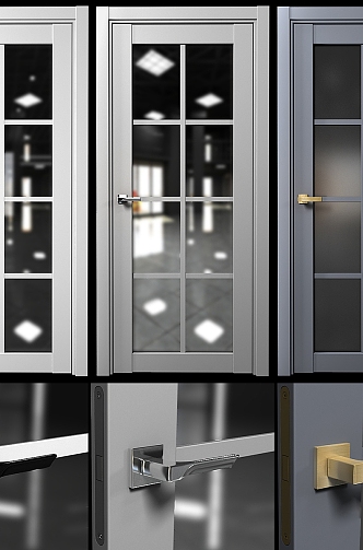 Simple bathroom door simple door single door room door entrance door glass door 3d model