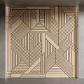 Modern background wall wood veneer background wall 3d model