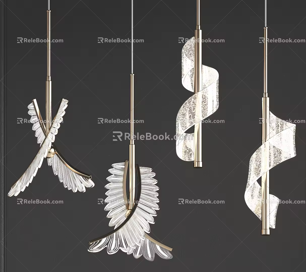 Light Luxury Chandelier Chandelier Combination 3d model