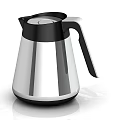 Sleek Modern Electric Kettle With Silver Stainless Steel Body And Black Handle