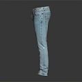 Light Blue Straight Leg Denim Jeans With Classic Design And Belt Loops