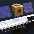 Geely Future Mobility Constellation Satellite Model With Solar Panels And Control 3d model