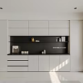 Modern Open Concept Kitchen Wine Cabinet With Sleek Storage And Stylish Design 3d model