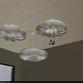 Modern Cloud Shaped White Ceiling Lights In Indoor Room Interior 3d model