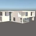 Modern Two Story Detached Villa With Large Glass Windows Open Layout And Interior Furniture