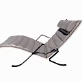 Modern Gray Padded Lounge Chair With Metal Frame And Comfortable Design