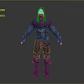 Game and Movie Character with Red Hair Beard Purple Outfit Leather Bracers and Waist Pouch