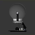 Modern Crystal Light Bulb Design With Reflective Surface And Black Base Stand