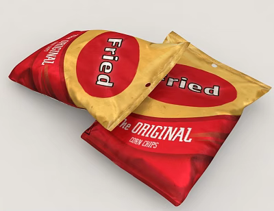 Two Bags Of Original Fried Chips Packaging 3d model Two Bags Of Original Fried Chips Packaging 3d model