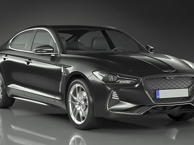 Modern Sleek Black Sedan Car With Aerodynamic Body Design And Alloy Wheels 3d model