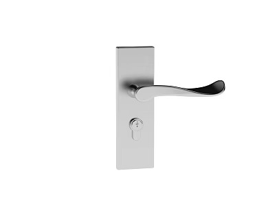 Modern Stainless Steel Door Handle With Sleek Design And Keyhole Feature 3d model