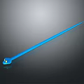Blue Snake With Slender Body And Yellow Eyes On Dark Background
