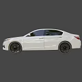 White Modern Sedan With Sleek Exterior And Black Alloy Wheels