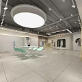 Modern Stylish Clothing Store With Arched Entrance Glass Door Green Plants And Round Mirror