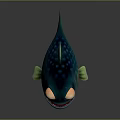 Colorful Cartoon Fish With Big Bulging Eyes And Sharp Teeth Vibrant Body Design