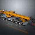 Yellow Heavy Duty Crane Truck With Long Boom And Multiple Wheels