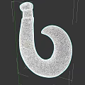 Artisan Made Brown Curved Hook Shaped Sculpture Carving With Textured Surface
