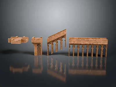 Residential Building Architectural Models With Arch Structures And Column Details Design 3d model