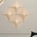 Modern White Geometric Wall Light With Petal Shaped Panels And Soft Lighting Effect 3d model