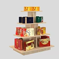 Display cabinet shelf running water table display cabinet scene stack promotion rack display stack head promotion display cabinet three-tier promotion table 3d model