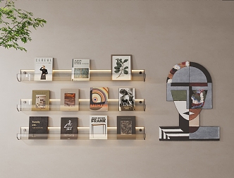 Modern Wall Shelf Bookshelf 3d model