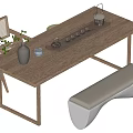 Tea Table and Chair Combination Tea Table 3d model