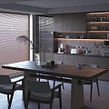 Modern Natural Wood Dining Table Set With Comfortable Upholstered Chairs For Warm Home Dining Interior