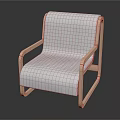 Modern Minimalist Leisure Chair With White Seat Backrest And Pink Frame