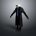 Men's Black Long Coat With Blue Tie Fashionable Daily Wear Essentials