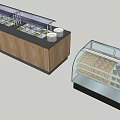 Glass Display Shelves With Wooden Bases For Pastries Cakes And Chocolates