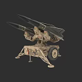 Missile Launcher Weapon System with Two Missiles on Mobile Wheel Base