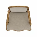 Classic Single Sofa With Gold Carved Frame Light Cushion And Armrest Details