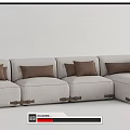 Modern Corner Sofa Fendi Multiplayer Sofa Multiplayer Sofa 3d model