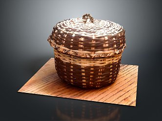 Basket Bamboo Basket Straw Basket Vegetable Basket Egg Basket Storage Basket Bamboo Basket Storage Basket Bamboo Blue 3d model