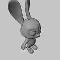 Cute Cartoon Rabbit Character With Big Ears Orange Overalls And White Shoes