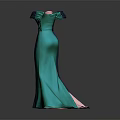 Elegant Off Shoulder Mermaid Dresses In Blue Pink Green With Flowy Hem