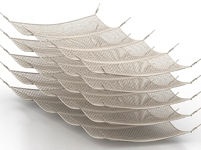 Stacked Layered Gray Mesh Filters With Wave Like Structure Design 3d model