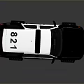 Black and White Police SUV Car With Red Blue Lights And POLICE Lettering
