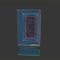 Modern Blue Electronic Device With Transparent Display Panel And Stable Stand