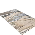 Modern Square Rug With Natural Abstract Texture In Beige Grey Brown Tones