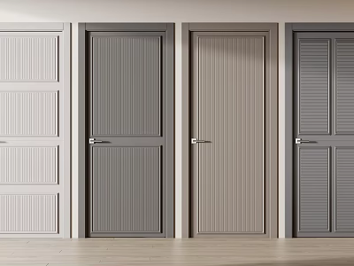 Modern Hinged Interior Doors Featuring Multiple Designs And Various Color Styles 3d model