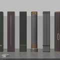 Modern Decorative Columns With Various Colors Textured Surfaces And Gold Accents