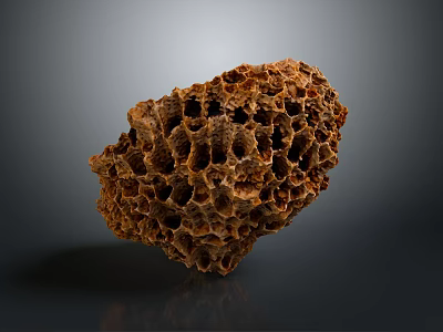 Natural Intricate Honeycomb Structure Built by Honey Bees Close Up 3d model