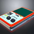 Orange Portable Computer With Green Screen Two Control Knobs And Interface Ports
