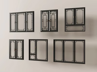 Chinese Window New Chinese Window casement window glass window door window bay window 3d model